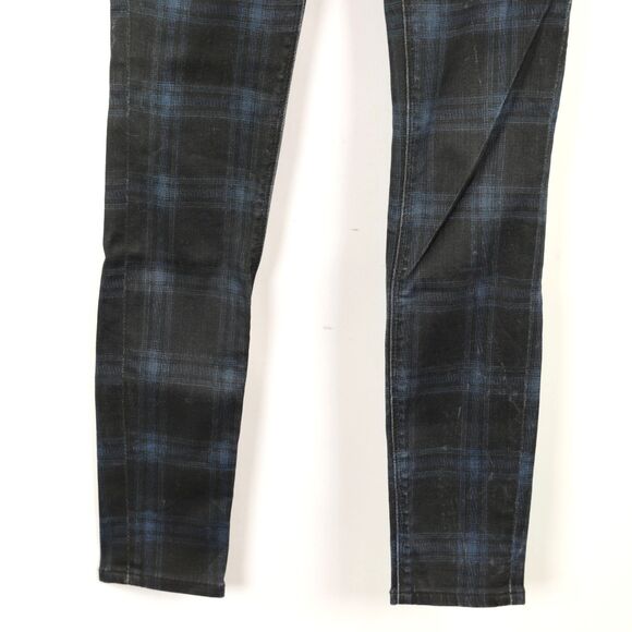 Hudson Nico Mid-Rise Super Skinny Plaid Jeans 24 - Picture 9 of 10